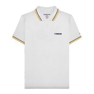 Lambretta Mens SS25 Twin Tip Polo Shirt / White/Black